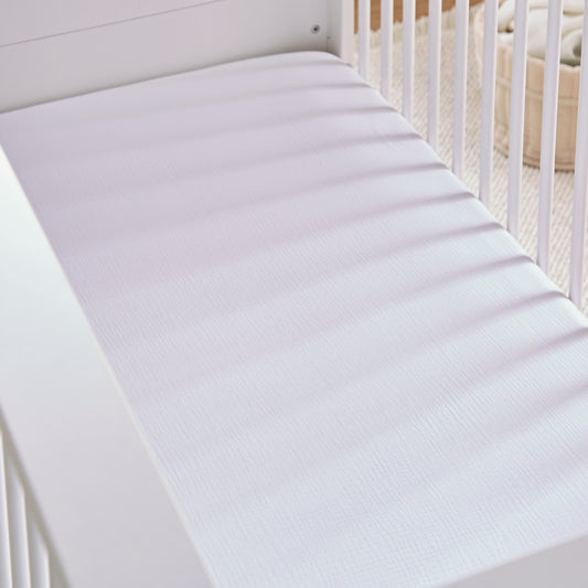 CuddleCo 2 Pack Cot Bed Sheets - Cashmere Waffle