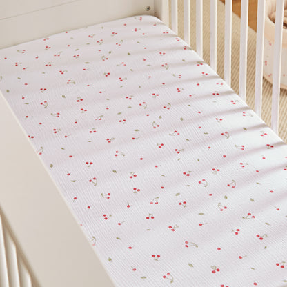 CuddleCo 4 Piece Cot Bed Bedding Set - Ditsy Cherry