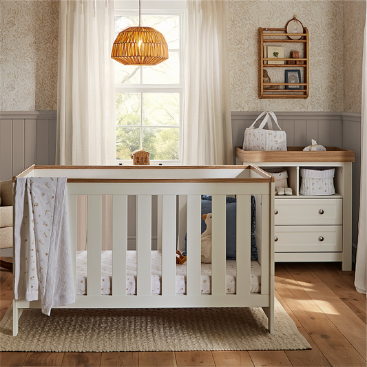 CuddleCo Burford 2 Piece Nursery Furniture Set - White & Oak