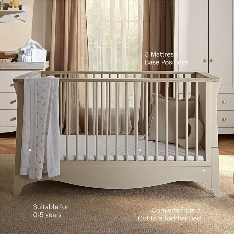 CuddleCo Clara Luxe 3 Piece Nursery Furniture Set - Cashmere & Ash