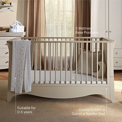 CuddleCo Clara Luxe 3 Piece Nursery Furniture Set - Cashmere & Ash