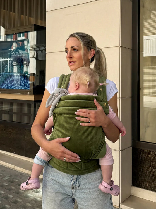 Bizzi Growin Nomad Velvet Baby Carrier - Cedar Green