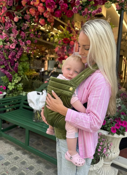 Bizzi Growin Nomad Velvet Baby Carrier - Cedar Green