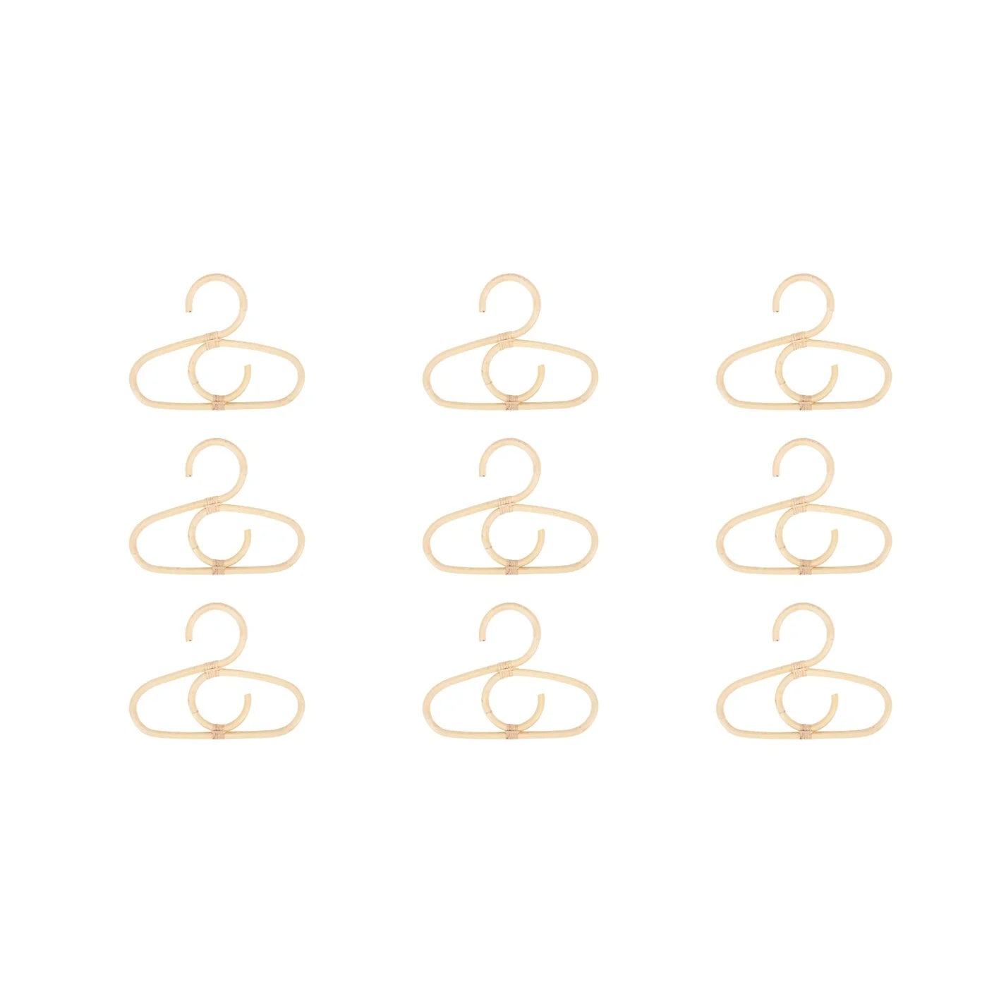 CuddleCo Aria Rattan Baby Clothes Hangers (9 pack)