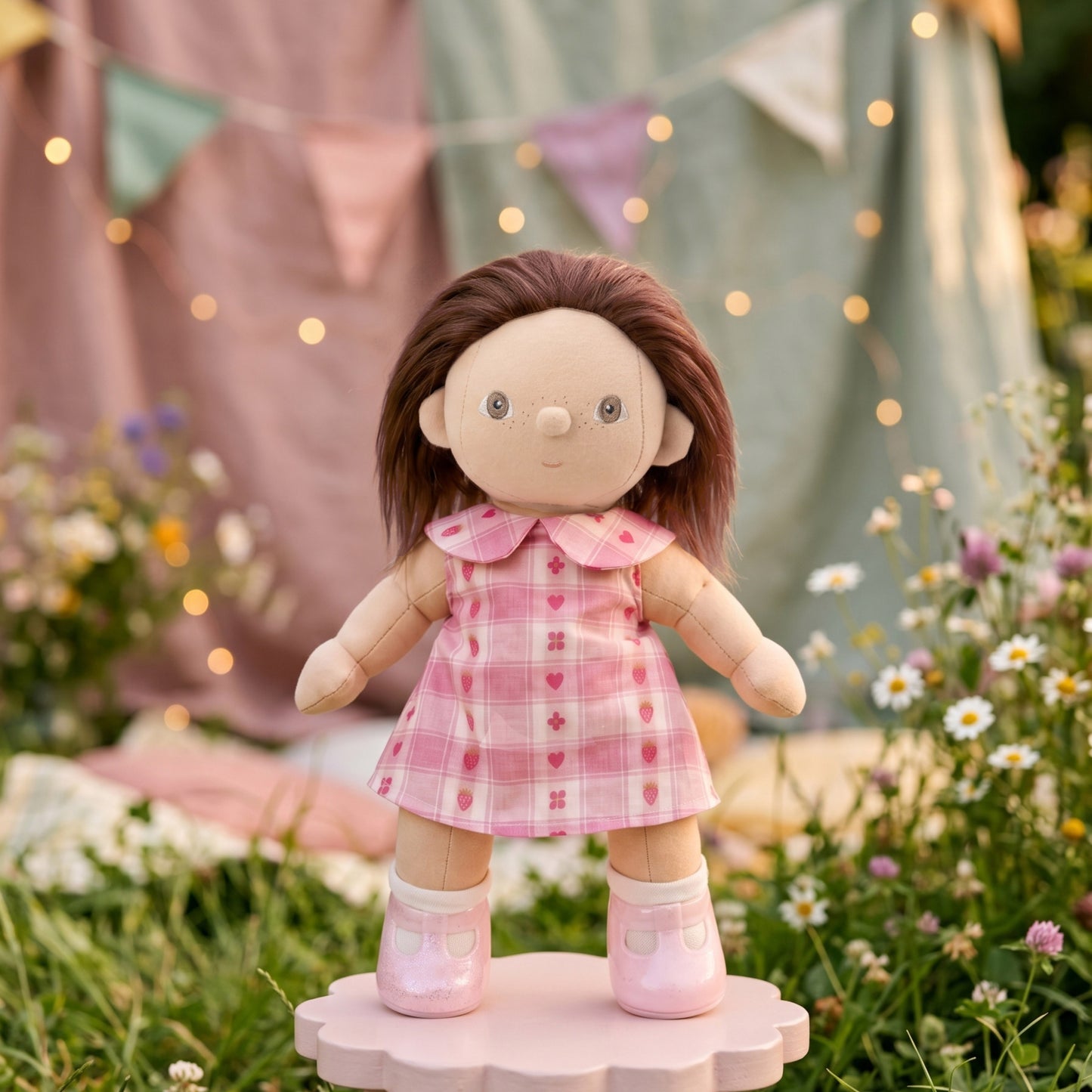 Olli Ella Dinkum Doll Cotton Dress - Rosette