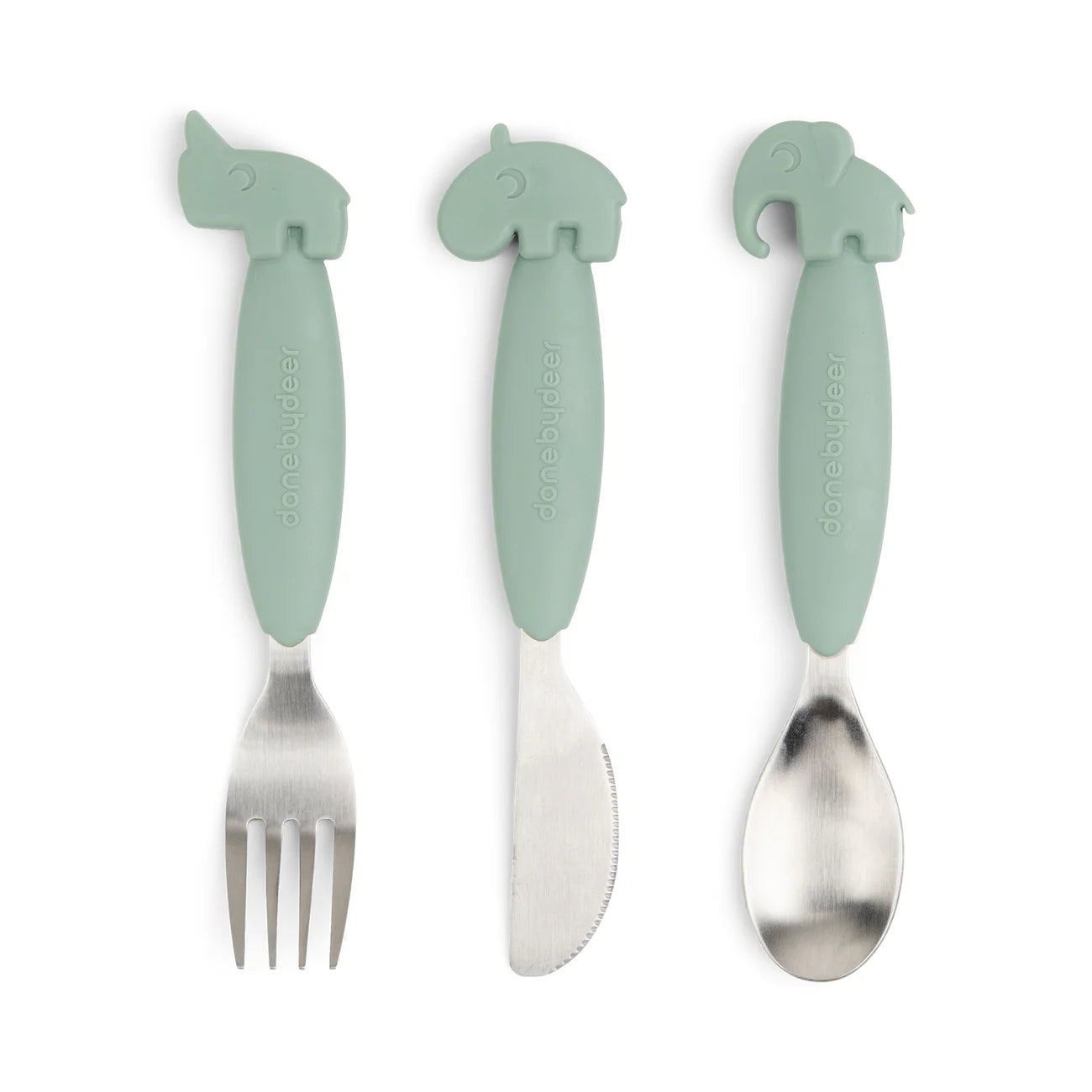 Done By Deer Easy-Grip Cutlery Set - Deer Friends - Green