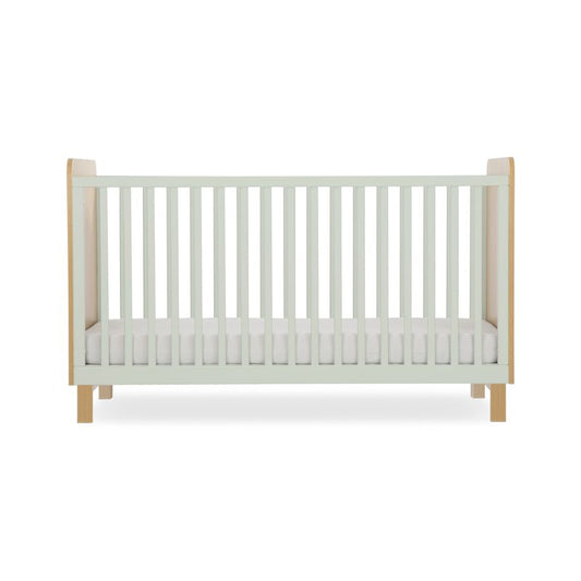 CuddleCo Remi Cot Bed - Oak & Green
