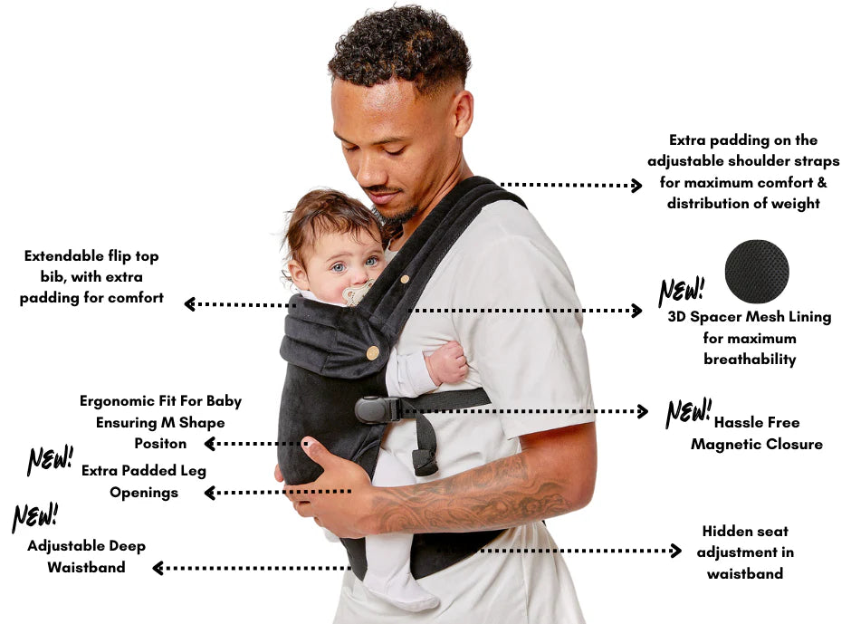 Bizzi Growin Nomad Air Baby Carrier - Panther Black Velvet