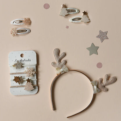 Rockahula Golden Reindeer Christmas Headband