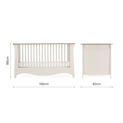CuddleCo Clara Luxe 2 Piece Nursery Furniture Set - Cashmere & Ash