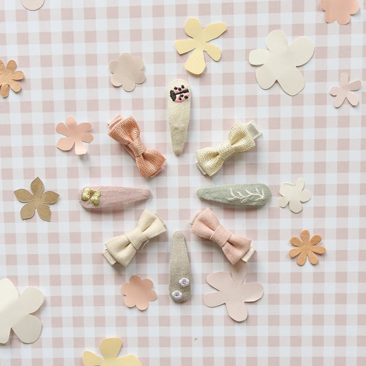 Rockahula Linen Mini Bow Clips