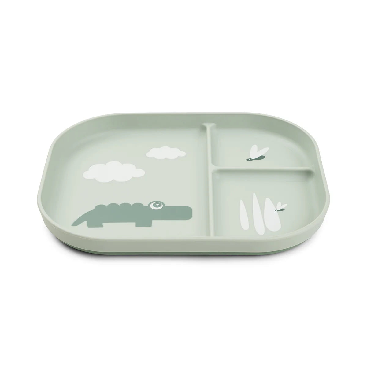 Done By Deer Foodie Compartment Plate - Croco Green
