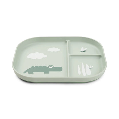 Done By Deer Foodie Compartment Plate - Croco Green