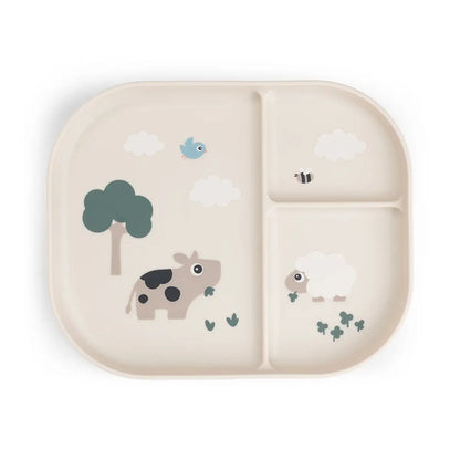 Done By Deer Foodie Compartment Plate - Tiny Farm Sand
