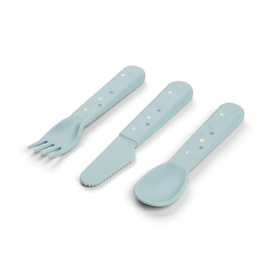 Done By Deer Foodie Cutlery Set - Happy Dots Blue
