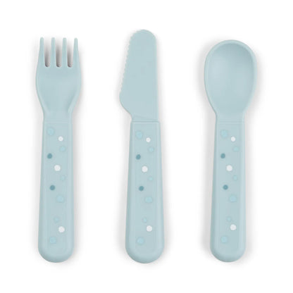 Done By Deer Foodie Cutlery Set - Happy Dots Blue