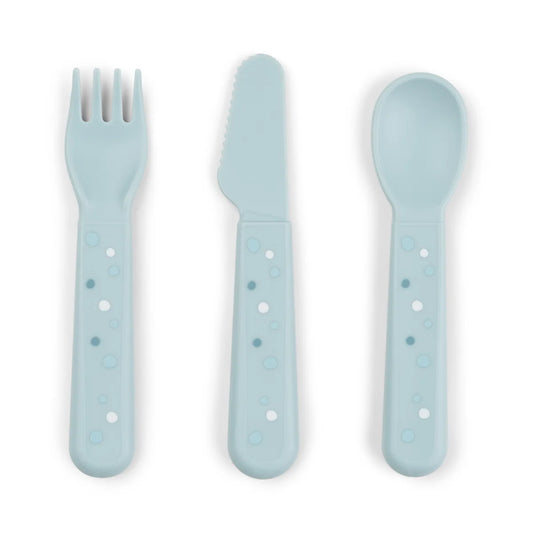 Done By Deer Foodie Cutlery Set - Happy Dots Blue