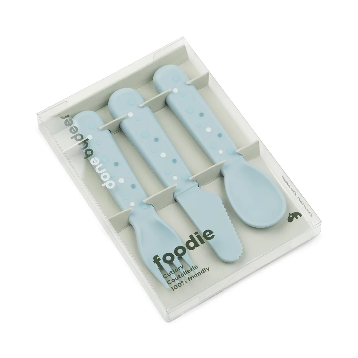 Done By Deer Foodie Cutlery Set - Happy Dots Blue