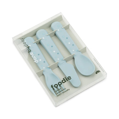 Done By Deer Foodie Cutlery Set - Happy Dots Blue