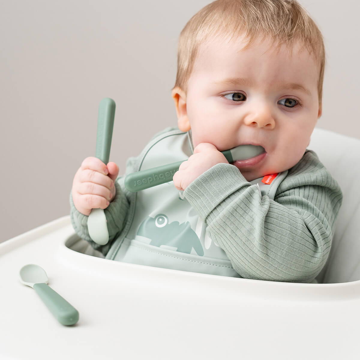 Done By Deer Easy-grip Baby Spoon Set - Green