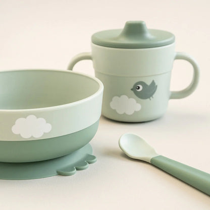 Done By Deer Foodie First Meal Set - Happy Clouds Green