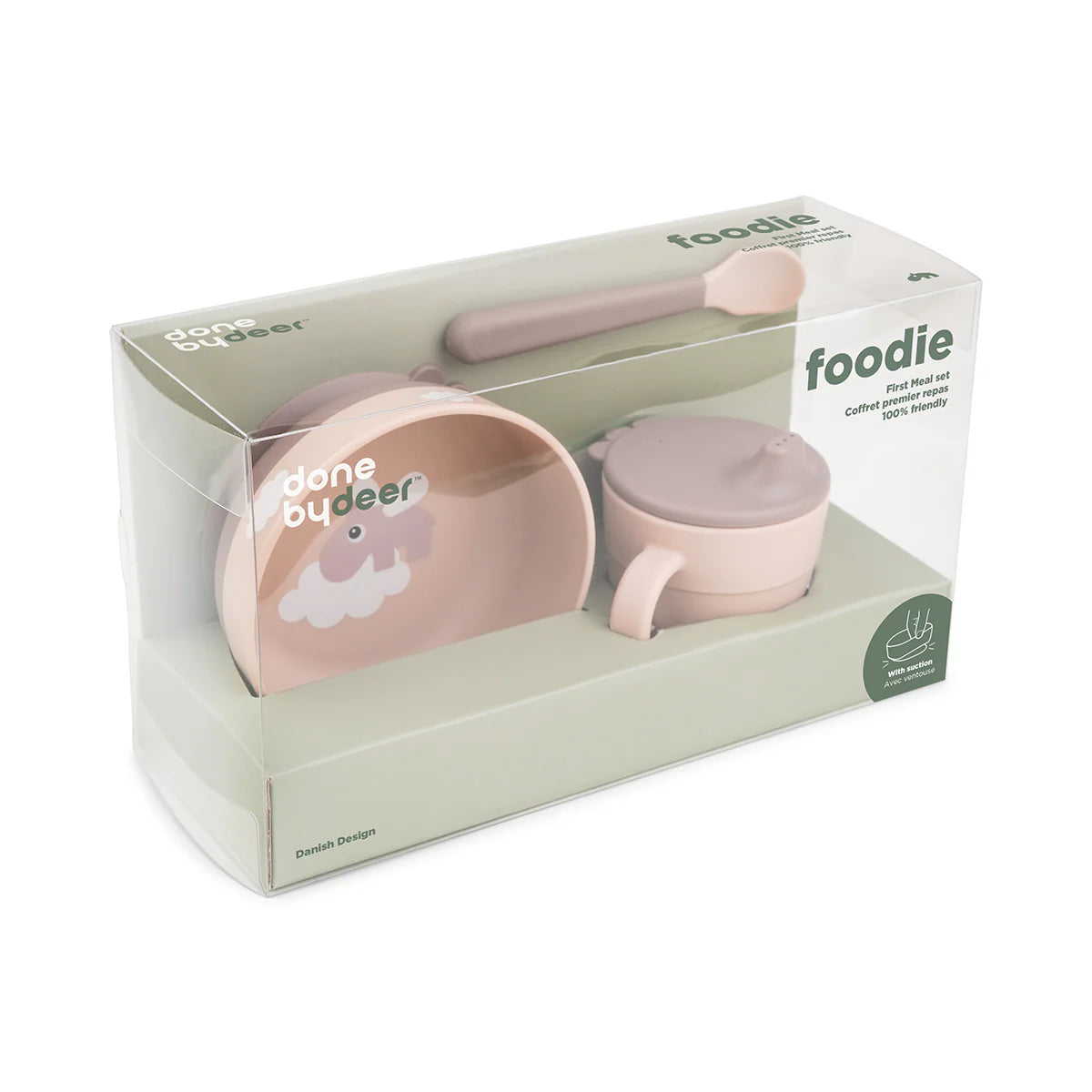 Done By Deer Foodie Suction First Meal Set - Happy Clouds Powder