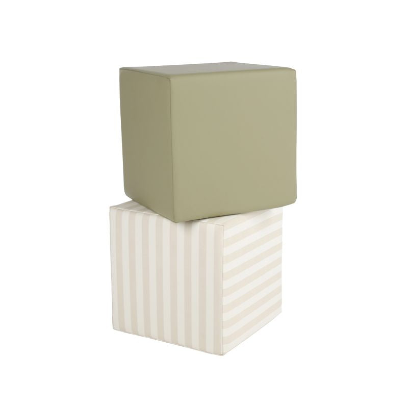 CuddleCo Soft Play Cubes - Cookie Stripe & Olive