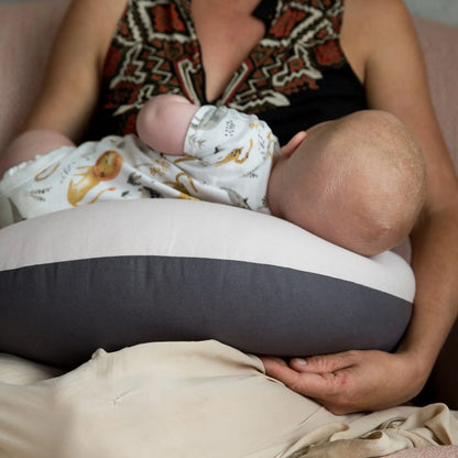 Hippychick Feeding Pillow - Dusky Pink/Charcoal
