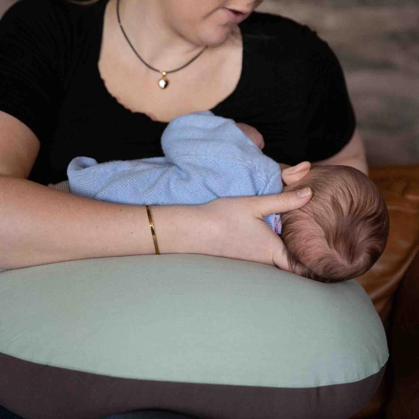 Hippychick Feeding Pillow - Sage Green/Charcoal