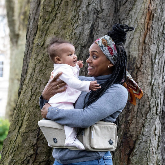 Hippychick Hipseat Baby Carrying Aid - Denim Oatmeal