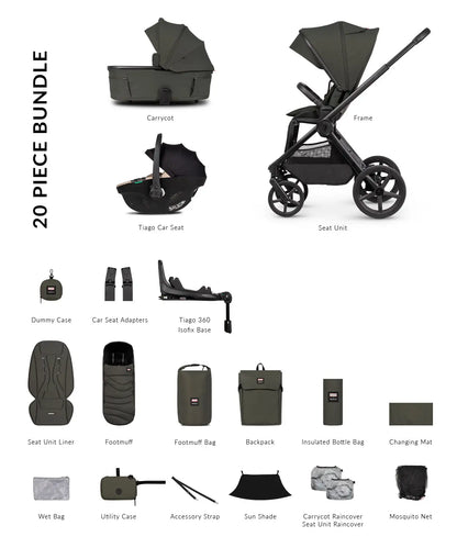 Venicci x Hunter Upline 3 - Luxury Bundle (4 in 1) Travel System