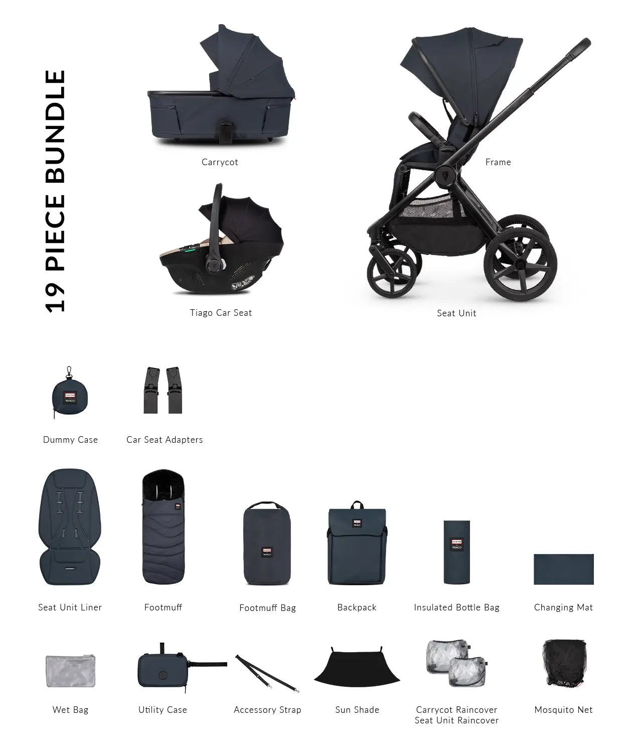 Venicci x Hunter Upline 3 - Comfort Bundle (3 in 1) Travel System