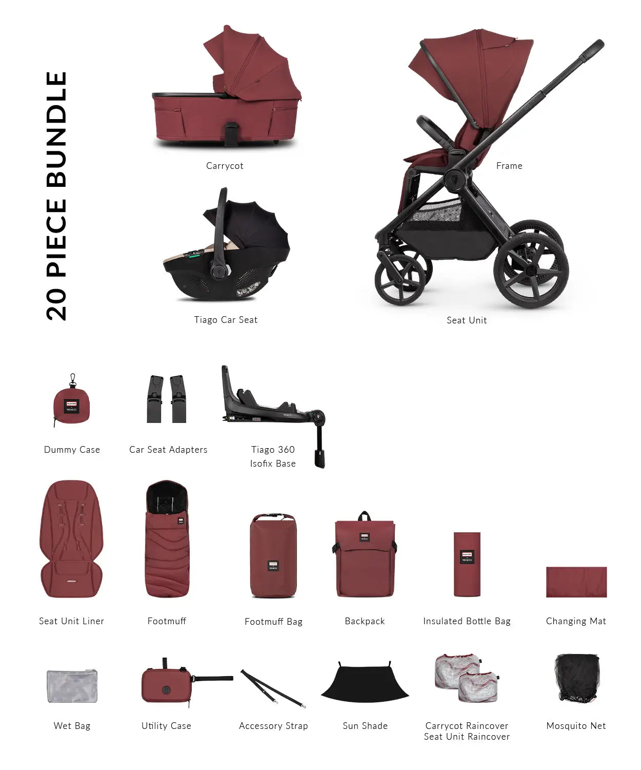 Venicci x Hunter Upline 3 - Luxury Bundle (4 in 1) Travel System