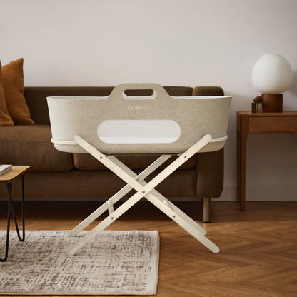 SnuzBaskit Moses Basket and Folding Stand - Barley & Cashmere