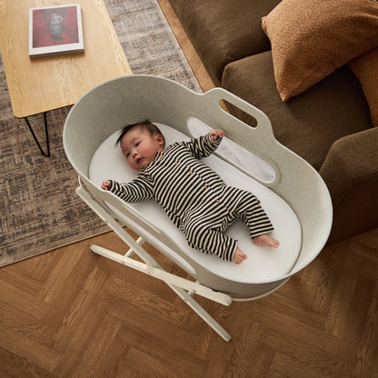 SnuzBaskit Moses Basket and Folding Stand - Barley & Cashmere