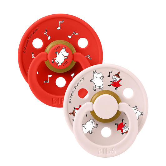 BIBS x Moomin Colour Dummies 2 pack Dancing - Candy Apple mix