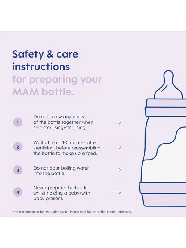 MAM Easy Start Anti-Colic Self Sterilising Baby Bottle 160ml - 3 Pack