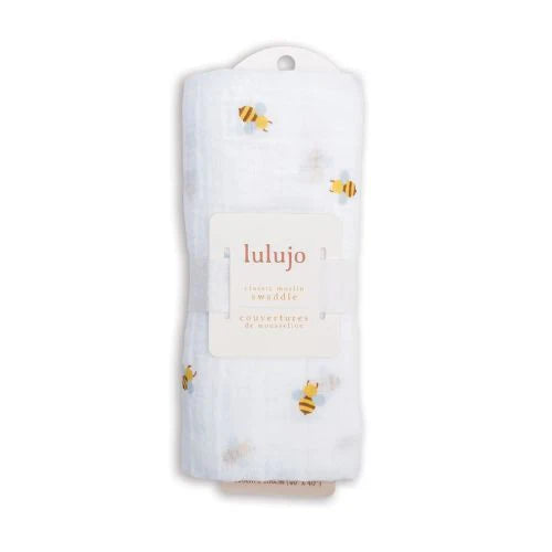 Lulujo Muslin Swaddle - Bees