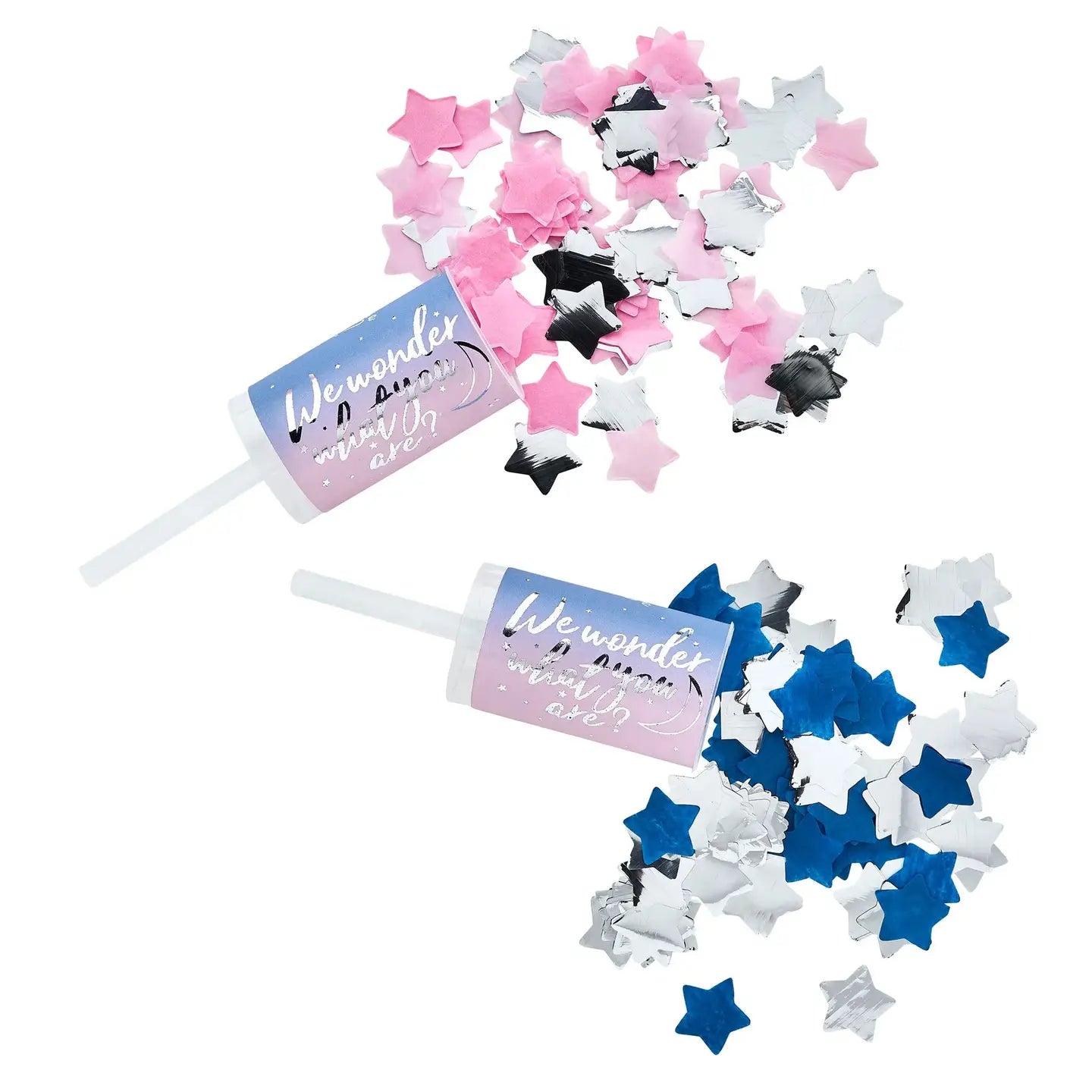 Hootyballoo Gender Reveal Confetti Push Pops (2 Pack)