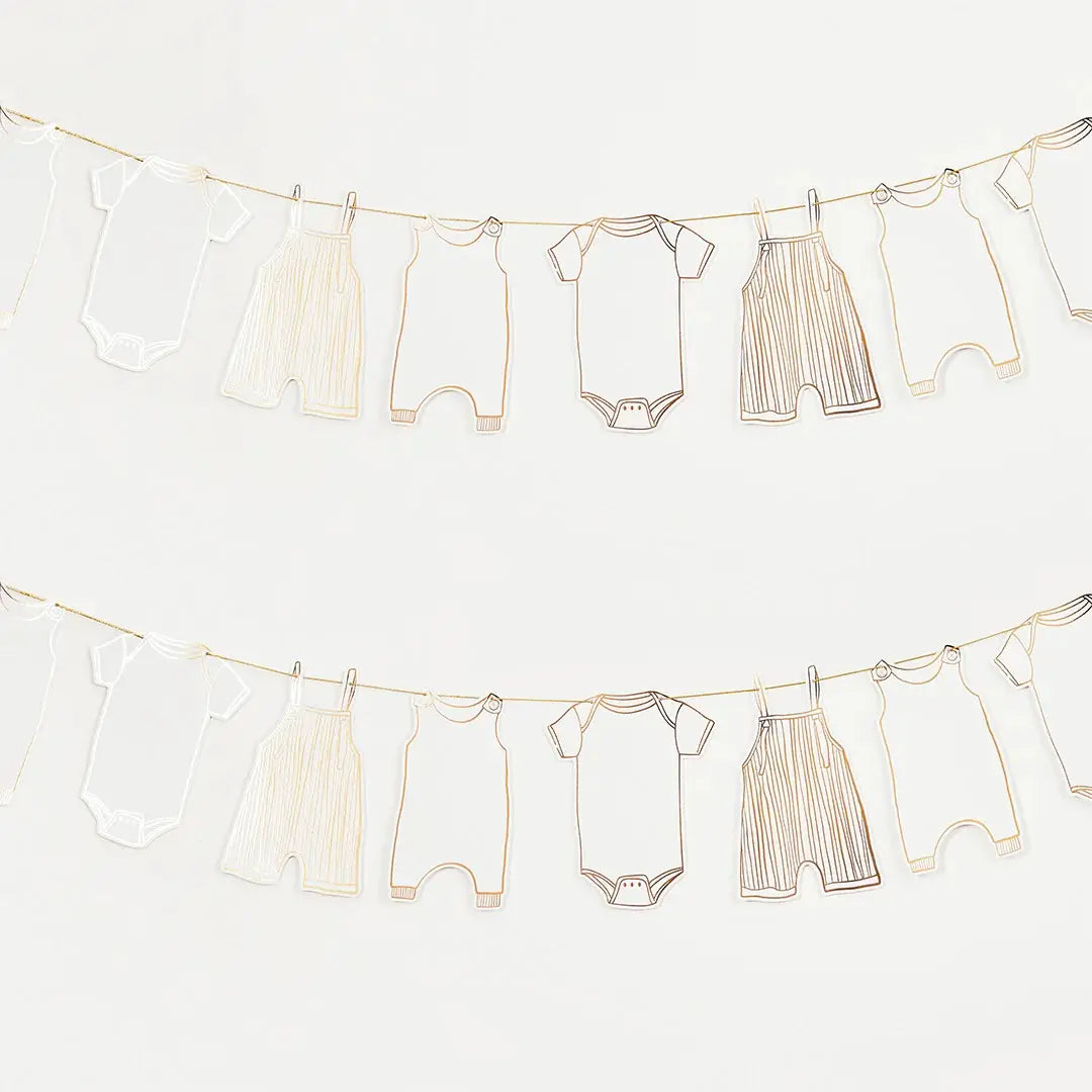 Hootyballoo Gold Foiled Baby Grow Garland 2.5M