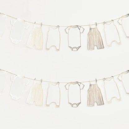 Hootyballoo Gold Foiled Baby Grow Garland 2.5M