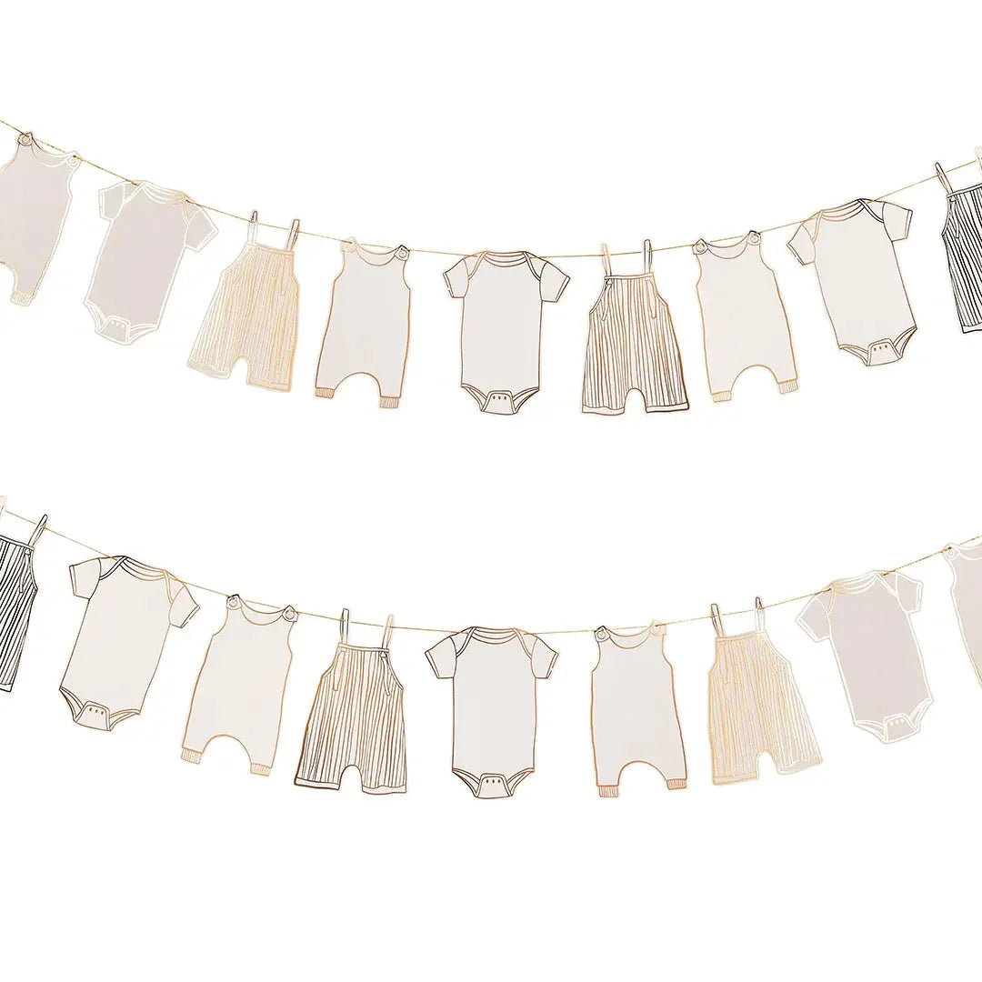Hootyballoo Gold Foiled Baby Grow Garland 2.5M