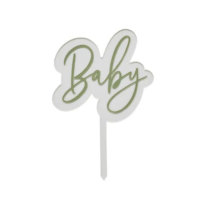 Hootyballoo Sage ‘Baby’ Acrylic Cake Topper