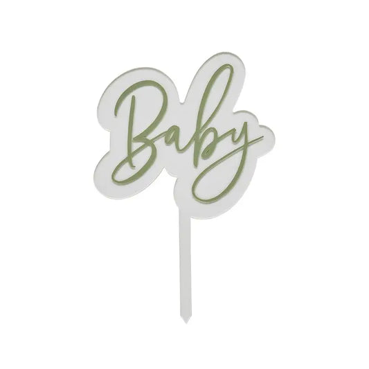 Hootyballoo Sage ‘Baby’ Acrylic Cake Topper