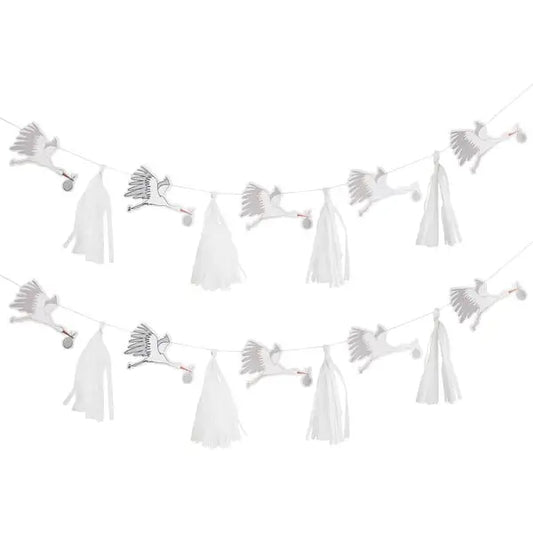 Hootyballoo Stork & Tassle Garland 3M
