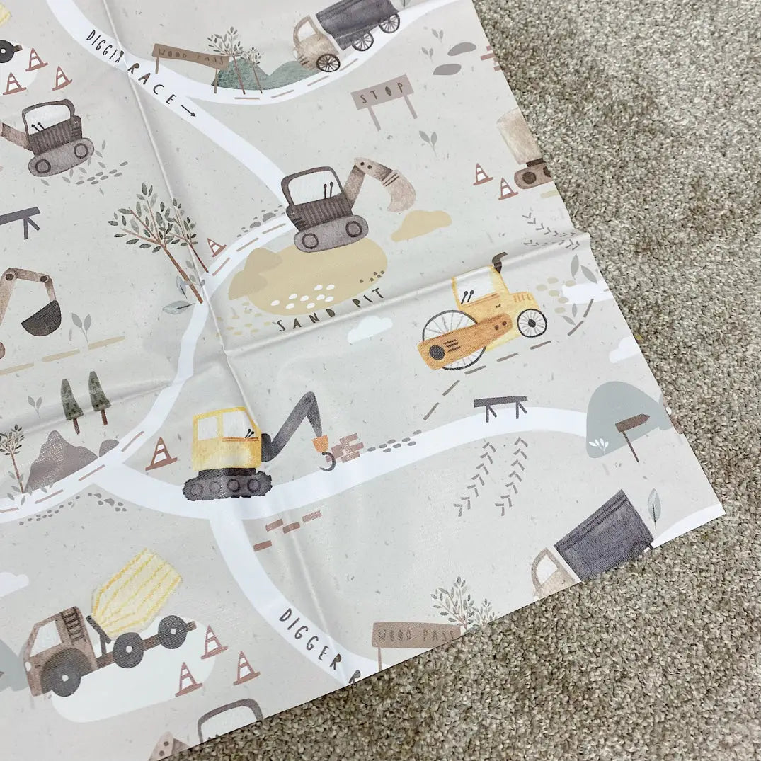 Bobbin and Bumble Wipeable Splash Mat - Digger Land