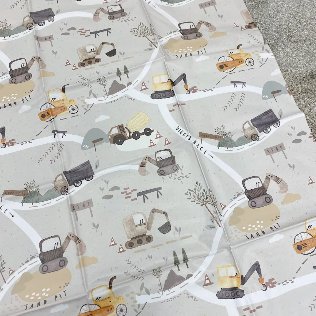 Bobbin and Bumble Wipeable Splash Mat - Digger Land