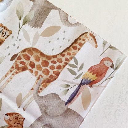Bobbin and Bumble Wipeable Splash Mat - Jungle Animals