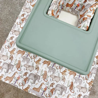 Bobbin and Bumble Wipeable Splash Mat - Jungle Animals