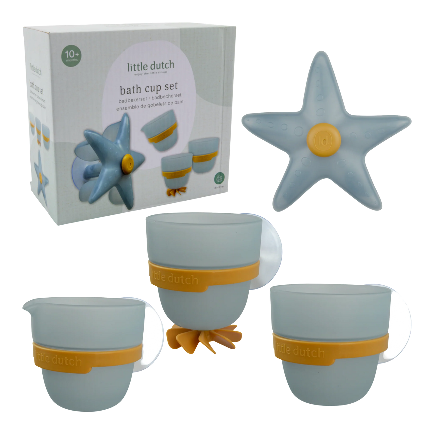 Little Dutch Bath Cup Set - Starfish Blue